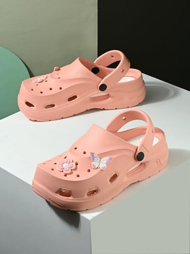 Image of DOCTOR FEEL SOFT Women Clogs Sandals with Back Strap | Lightweight EVA Cartoon Charm Slip-On Shoes for Womens & Girls | Anti-Slip Comfortable Everyday Wear