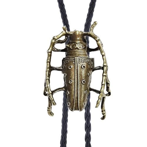 Image of GelConnie Bolo Ties for Men Women Western Cowboy Tie Mens Western Necklace Leather Necktie Gold Bolero Tie Cowboy Necklace