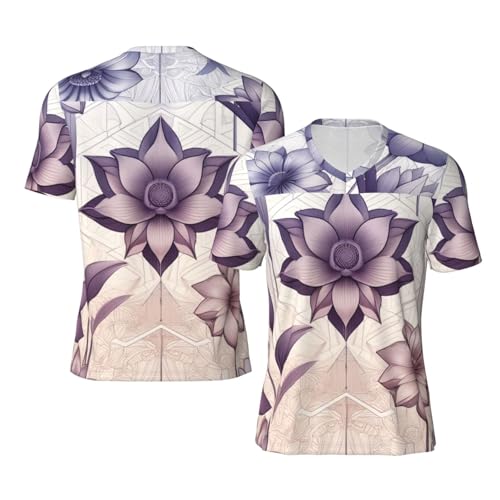 Stylish Athletic Sports Jersey Lavender-Pattern Men's Rugby Jersey Small