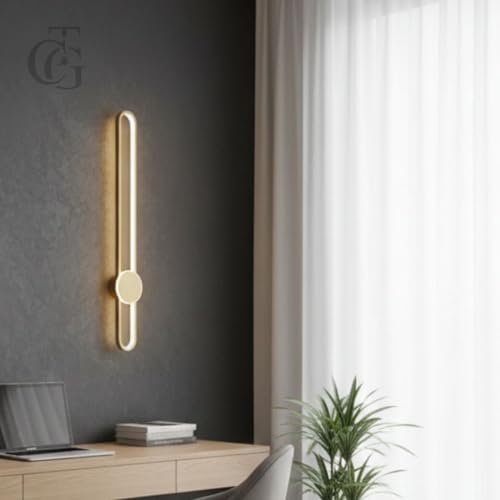 Image of Modern 900mm Simple All Copper LED Long Tube Wall Light Copper LED Long Tube Wall Light for Bedroom, Living Room- 3 in 1 Colours | Warm White, Natural White, Cool White (Gold)