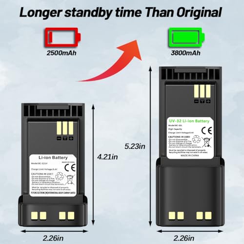 Image of BAOFENG DM32 Battery 3800mAh Extended High-Capacity Rechargeable Battery