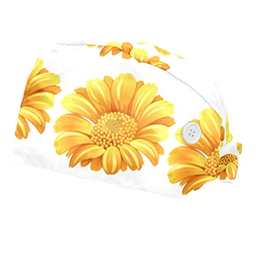 Chapeaux de travail pour hommes et femmes, bonnet bouffant réglable fleurs JDEZ