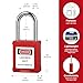 BOZZYS Lockout Tagout Locks 6 Pack｜OSHA Red Loto Locks Keyed Alike｜6 Same Keys/Set for Industrial Machinery & Electrical Panels｜Chrome Steel & Laser Coding