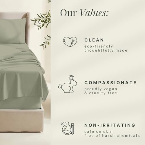 Image of Hearth & Harbor Extra Deep Pocket Sheets - Fits Mattress 18-24 Inches Deep - Extra Deep Pocket Split King Size Sets - 7 Piece Split King Size - Sage