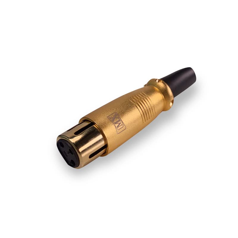 Image of MX 3 Pin XLR connector Microphone Connector pin Pure Copper Nickel Plated Pins1 for High Conductivity microphone cable connector PERENT (3 Pin, Pack of 2, Female Connector)