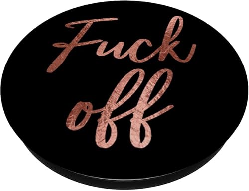 Miniatura 2 de Fuck Off - Bonitas y divertidas citas sarcásticas en oro rosa - PopSockets agarre y soporte para teléfonos y tabletas, Negro