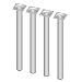 Produktbild Element System 18133-00271 Möbelfuß rund  Stahlrohrfuß, ideal als Tischbein für die Gestaltung individueller Möbelstücke  Ø 30 mm, Weiß, Länge 500 mm, 4 Stück