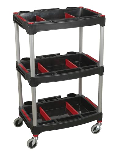 Chariot d'atelier composite Sealey Cx313 robuste à triple niveau de stockage