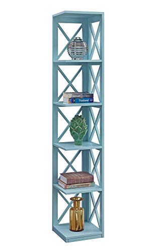 Convenience Concepts Oxford 5 Tier Corner Bookcase, Sea Foam #TOP3