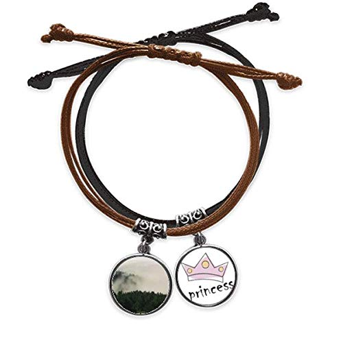 Pulsera de cuero montaña bosque de niebla que no irrita la piel