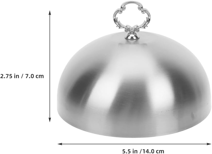 Stainless Steel Steak Cover Serving Dish Covers Griddle Basting Cover Melting Dome for Griddle Cloche for Food Griddle Dome Cover to Keep Food Warm Basting Cover for Griddle Silver