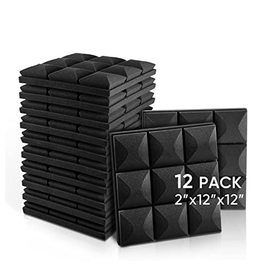 12 Pack - Acoustic Foam Panels, 2" X 12" X 12" Mushroom Studio Wedge Tiles, Sound Panels wedges Soundproof Sound Insulation Absorbing, 9 Block Mushroom Design