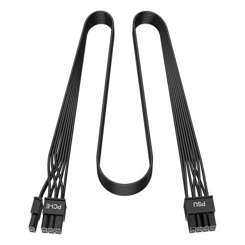 Cavo PCIe 8 Pin a 6+2 Pin, Maschio a Maschio, Compatibile con Corsair, Thermaltake, ARESGAME, Cavo PSU Modulare per Schede Grafiche, 65 cm