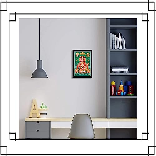 Image of Dharvika Innovations Lord Hanuman Photo Frame | Lord Hanuman Photo with Frame | Lord Hanumanji Photo Frame | Lord Hanuman Ji Photo Frames (11 x 14 Inch)