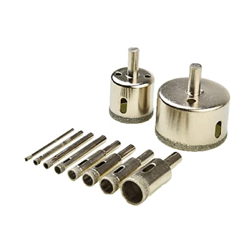 Juego de 10 brocas diamante 3-50mm para vidrio y cerámica miniatura 2