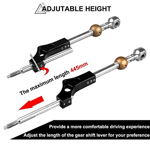 RYANSTAR Shifter Extender Adjustable Short Shifter Compatible with Ciciv CRX Del Sol Acura Integra B or D Series Engine Black - Image 3