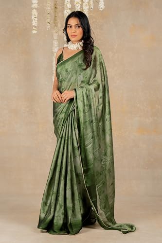 Image of MIRCHI FASHION Women Saree Chiffon Floral Printed | Breathable Festive Occasion Sari for Social Visits with Matching Blouse Piece