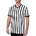 redgino Men's Official Black & White Stripe Referee Shirt Women Referee Ref Jersey for Basketball Football Soccer Refs Costume S