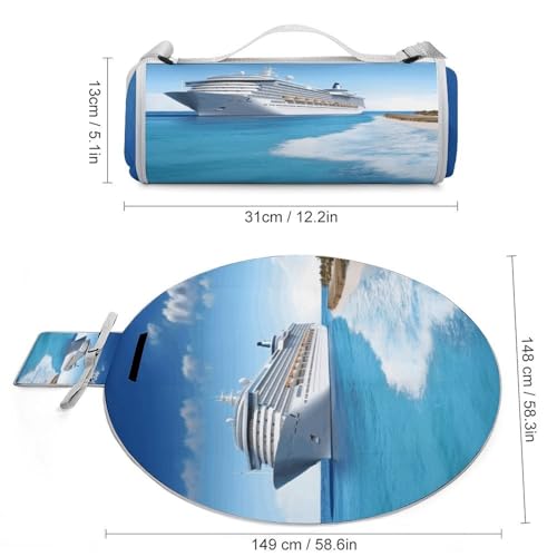 Couverture de pique-nique ronde imperméable camping plage herbe