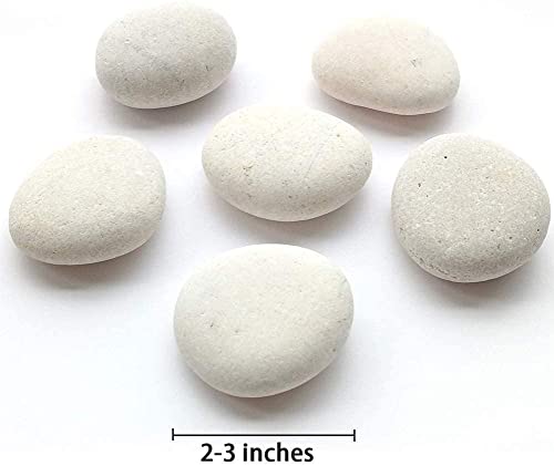Image of White Pebbles for Painting, 45 Pic Stone 2-3 inches Perfect for Painting Kindness Kids Party,Crafts Garden, Landscape and Decorative Pebbles Stones