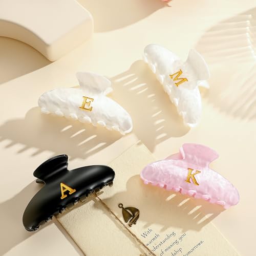 Image of CWJCYTNSN 2 PCS Hair Claw Clips for Women Non-slip Black White Claw Clips for Thick Thin Hair Stylish K Hair Clips Elegant Hair Accessory Girls