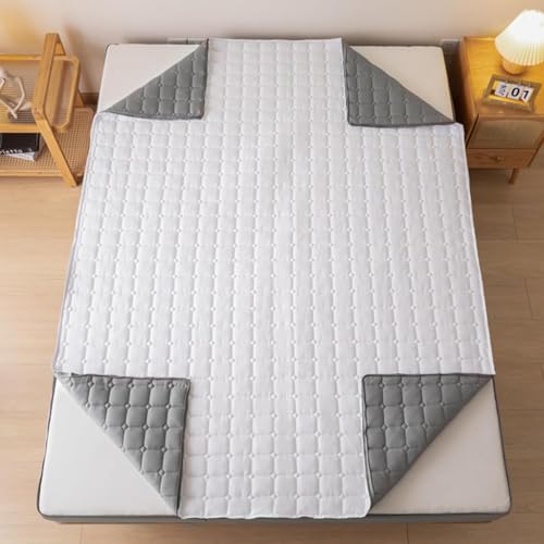 Funda de colchón impermeable gris 135x200 protector acolchado 6