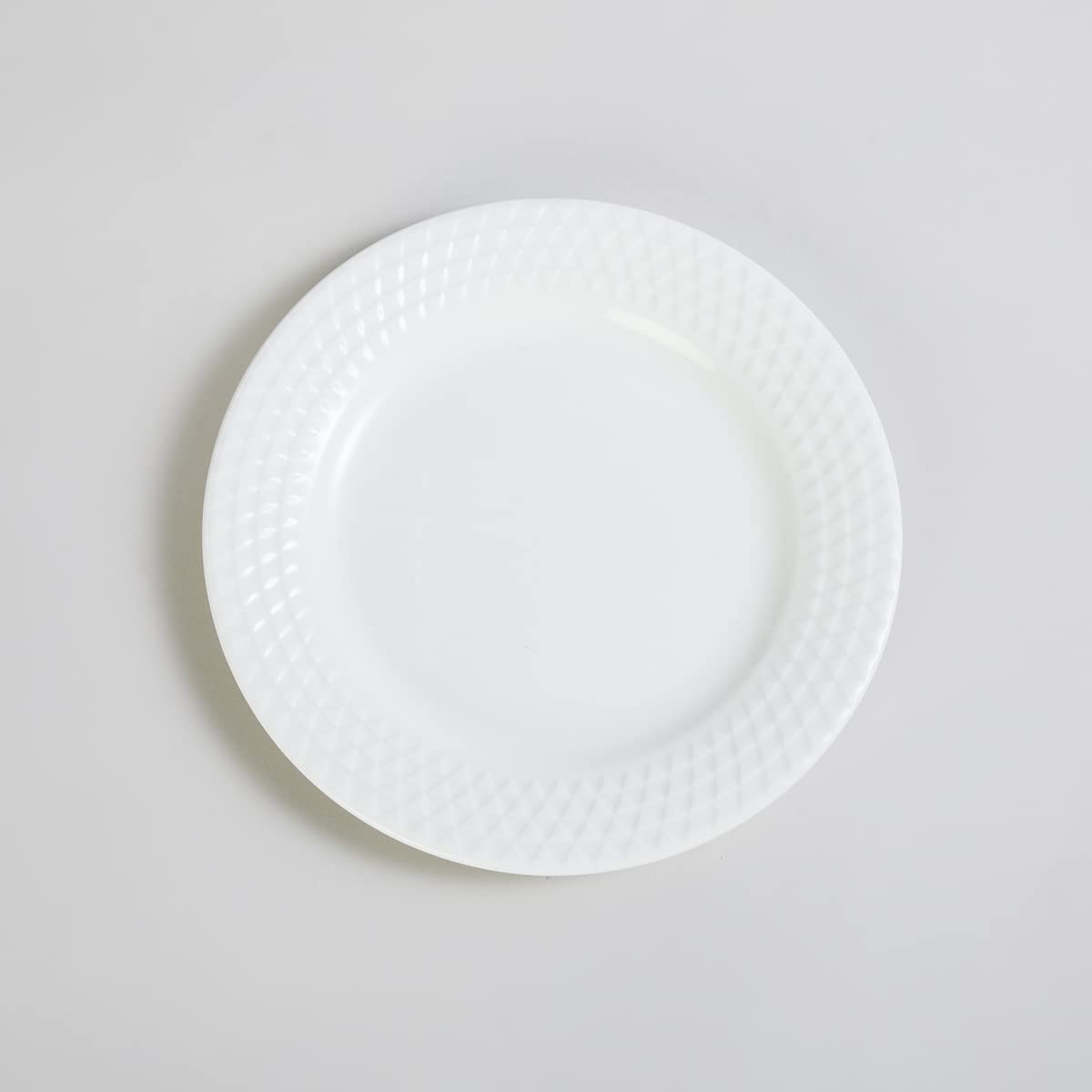 Home Centre Marshmallow-Brook White Textured Bone China Side Plate - 18cm