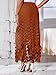 Cicy Bell Womens Hollow Out Maxi Skirts Summer High Waisted Boho Fringe Hem Long Skirt Caramel