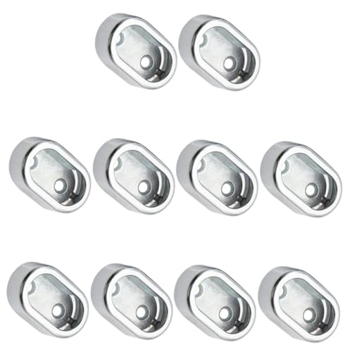 Baluue 10 pezzi Supporto per Asta Appendiabiti Armadio in Lega di Alluminio Antiruggine Base Robusta per Bastone Porta Abiti per Sostegno Sicuro e Facile Montaggio