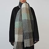 UKKD Schal Frauen Sacrf Marke Kaschmir Winterschal Schals Designer Akne Decke Tücher Frauen Typ Farbe Karierte Quaste Imitiert,EIN