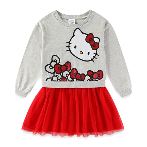 Robe en tulle Hello Kitty fille manches longues vêtement enfant moderne