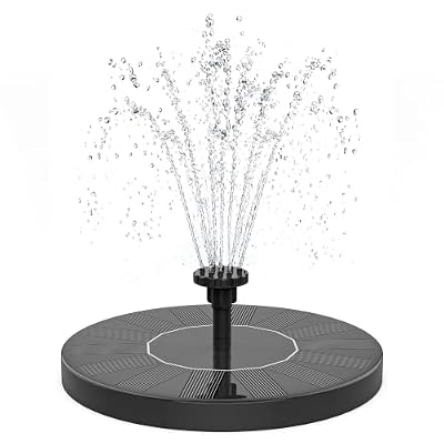 SHANCHAHUA Solar Fountain, 1.5W Solar Bird Bath Fountains Pump Floating Solar Powered Water Fountain with 6 Nozzles and Fixer, Solar Fountain for Bird Bath, Outdoors, Garden, Pond, Pool
