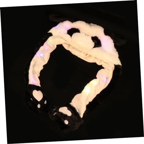 SUPVOX 1 Pieza Gorra Luminosa Gorra De Carnaval Sombrero De Orejas Arriba Sombrero De Peluche Para Sombrero De Orejas Móviles Sombrero Resplandeciente Oreja Saltarina Gorra Móvil Felpa