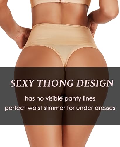 Image of Seamless Thong Shapewear for Women Tummy Control Body Shaper Panties Girdle High Waist Shaping Underwear