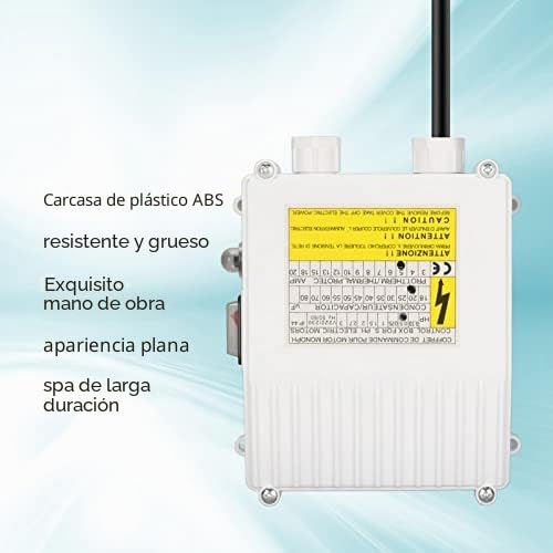 Controlador de Bomba Doméstica - Caja de Control de Bomba de Pozo Profundo con Succión Sumergible y Disyuntor de Protección Térmica (1100W, Enchufe UE 220V)