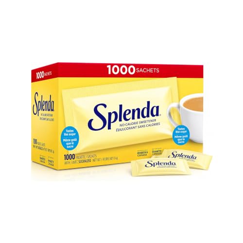 SPLENDA No Calorie Sweetener Sachets Zero Calorie Sugar Substitute 1000 Individual Packets for Coffee Tea Beverages Office Pantry Cafes & Home Box of 1000