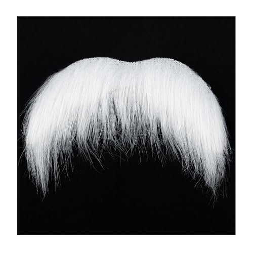 Cosela Self Adhesive Fake Mustache White False Facial Hair Stick On Cosplay Mustache Halloween Party