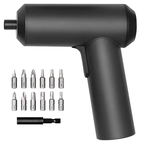 Image of Xiaomi Mi Cordless Screwdriver 3.6V, 2000mAh Rechargable Battery. Patented One-piece body with USB-C charging port. High 5-N.m Torque Cordless Portable Screwdriver with 12 pieces of S2 Steel Bits