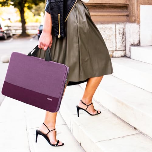 Image of Ytonet Laptop Sleeve Case 16 inch, 15-15.6 Inch, Laptop Cover with Handle | Compatible with HP Dell Lenovo Asus Notebooks, Protective, Carrying Case , Water Resistant, Slim TSA Gift for Women, Purple
