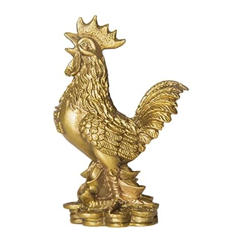 DEWIN Pure Brass Chicken Sculpture for Luck Cover