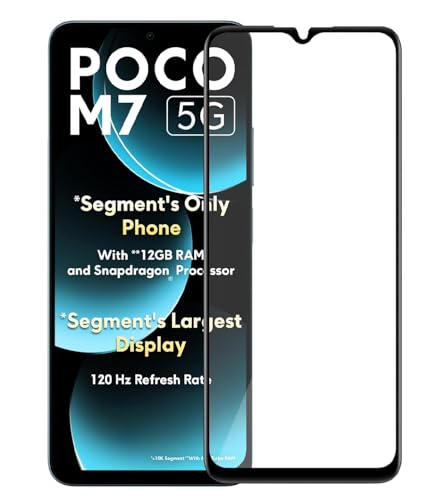 Image of HD Tempered Glass Screen Protector Compatible for Poco M7 5G, Poco C71 5G with Edge to Edge coverage and Easy Installation kit