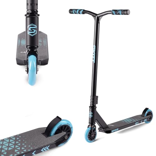Patinete Freestyle SKITT - Spike | Rodamientos ABEC-9 de Alto Rendimiento | Construcción Ligera de Aluminio | Manillar Freestyle con rotación de 360° (Negro Azul)