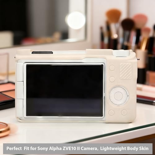 Funda de silicona para cámara Sony ZV E10 II beige miniatura 2