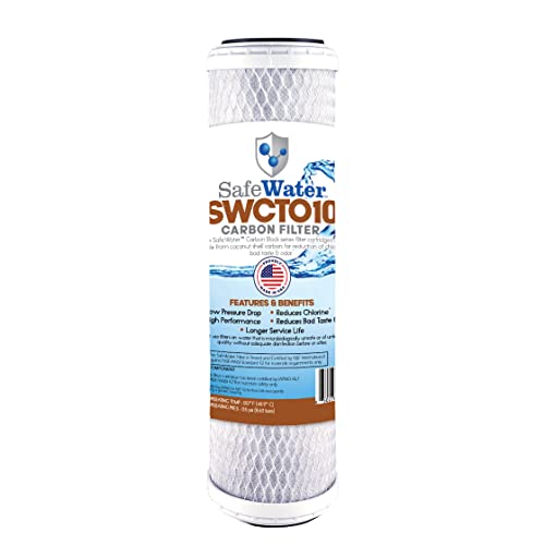 SafeWater Replacement Carbon Water Filter | CTO Block | Replacement Reverse Osmosis System Filters for Steps 2 and 3 | High Performance and Longer Service Life (2