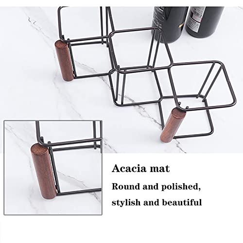 Soporte para botellas de vino 3 niveles de metal miniatura 5
