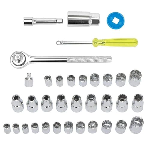 Image of KIMU 40 in 1 Screwdriver and Socket Set, Automobile Motorcycle Tool Kit with Ratchet Wrench, Hardware Auto Car Repair Tool Box