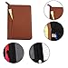Lcjtop Junior Business Padfolio - A5 PU Leather Portfolio Binder & Zippered Binder Folder with 5 x 8 Writing Pad and Interior Storage Pocket Executive Business Organizer for Men Women,Brown