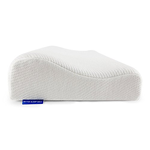 BetterSleepWell Almohada de protección para el Cuello con 2 Fundas de Fibra Natural de bambú, de 50 x 30 cm, Altura 10-7 cm, Color Blanco