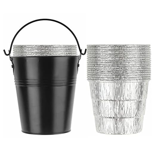15-Pack Liners & Replacement Traeger HDW152 Drip Grease Bucket for Traeger 20/22/34, Pit Boss, etc Pellets Smoke (Black 15)
