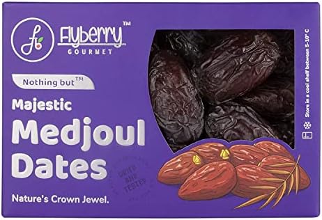 Flyberry Gourmet Jumbo Medjoul (Medjool) Dates | Rich Source of Potassium & Iron | No Added Sugar or Preservatives | Low GI Energy Snack | Khajoor | Khajur | 5 kg